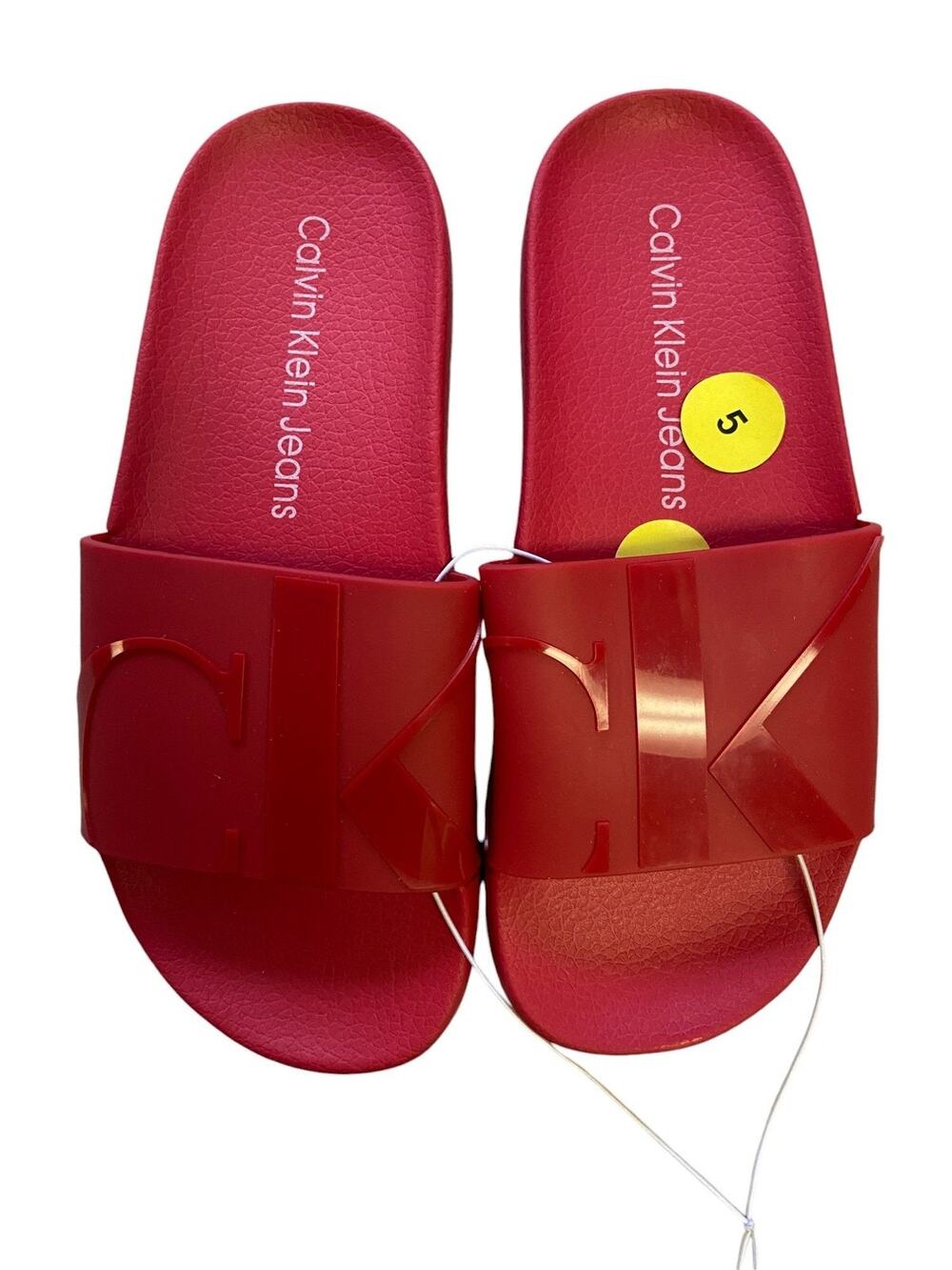 Calvin Klein Jeans Women's Amos Slipper Slides Chili Pepper Red Size 5